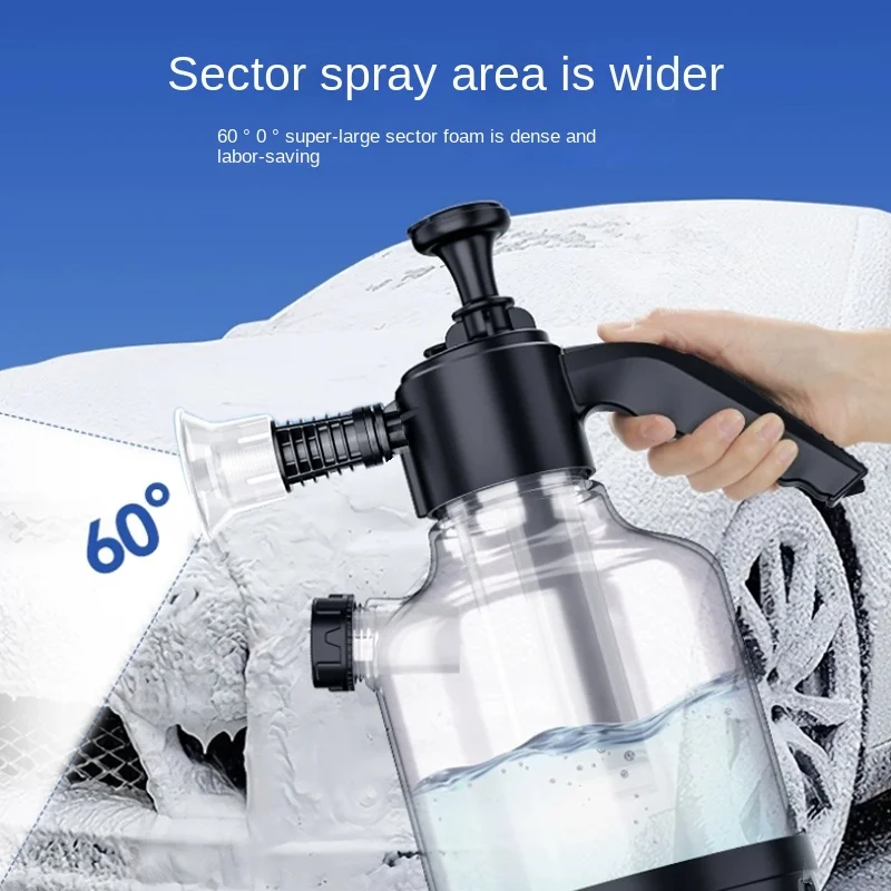 2.5L Hand Pump Foam Sprayer with 3 Types of Nozzle Hand Pneumatic Foam Cannon Snow Foam Car Wash Spray Bottle Car Window Cleanin thumbnail 5