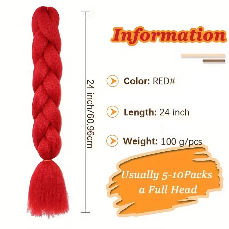 24Inch Synthetic Long Box Jumbo Braiding Hair Extensions Yaki Straight Texture for Women  Dreadlocks thumbnail 3
