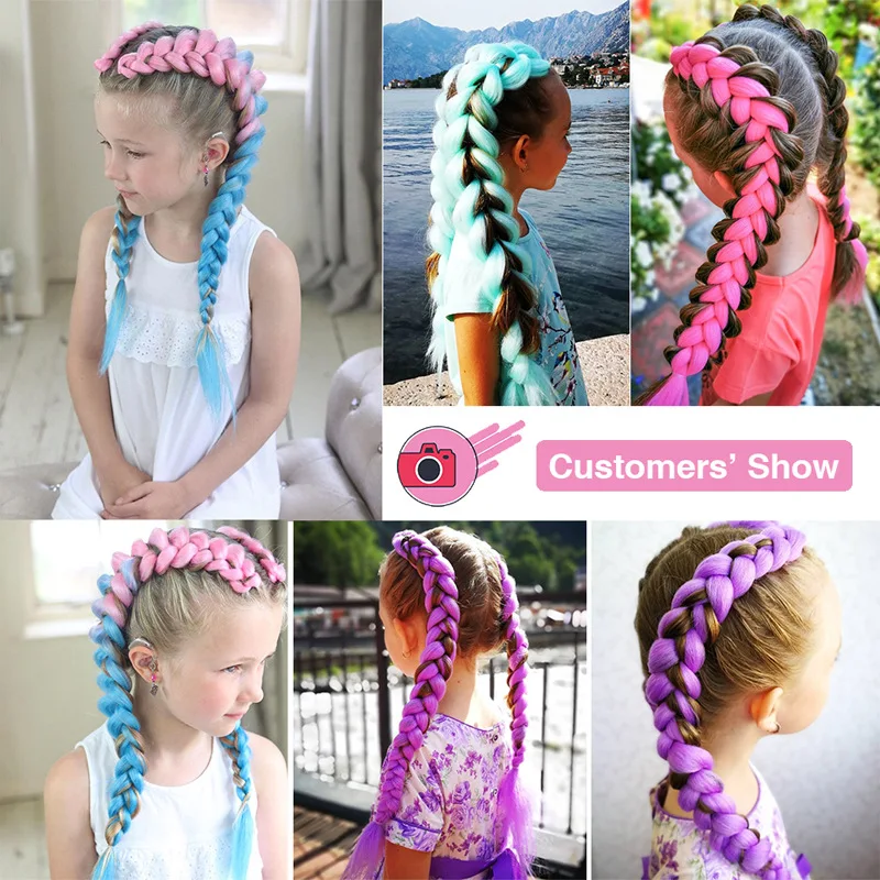 24Inch Synthetic Long Box Jumbo Braiding Hair Extensions Yaki Straight Texture for Women  Dreadlocks thumbnail 6