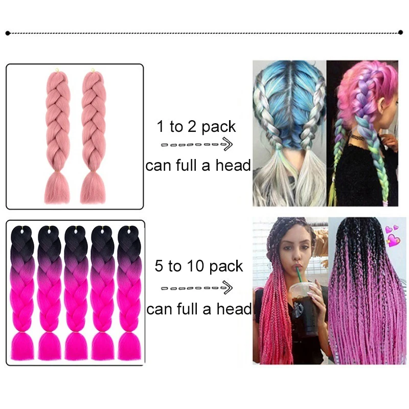 24Inch Synthetic Long Box Jumbo Braiding Hair Extensions Yaki Straight Texture for Women  Dreadlocks thumbnail 5