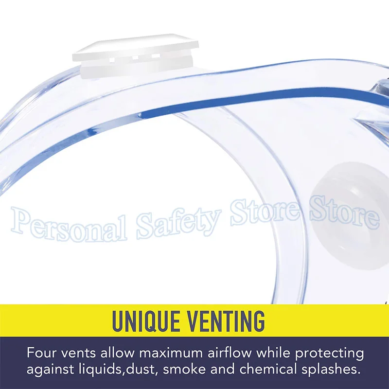 Safety Goggles Anti-Fog Fits Over Glasses Scratch Resistant /Lab /Science/ Chemistry Work/Nurse Adjustable Lightweight thumbnail 2