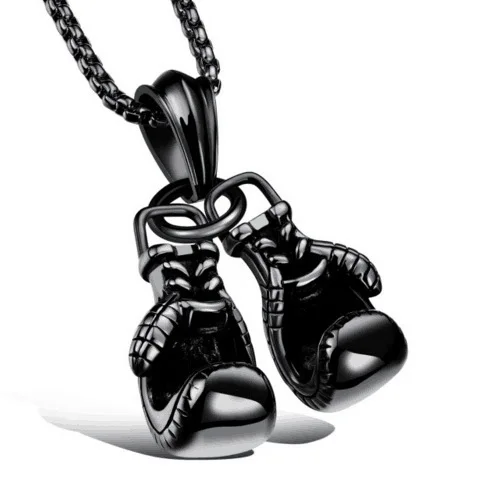 Retro Fitness Boxing Gloves Titanium Steel Necklace Fashion Punk Pendant thumbnail 5