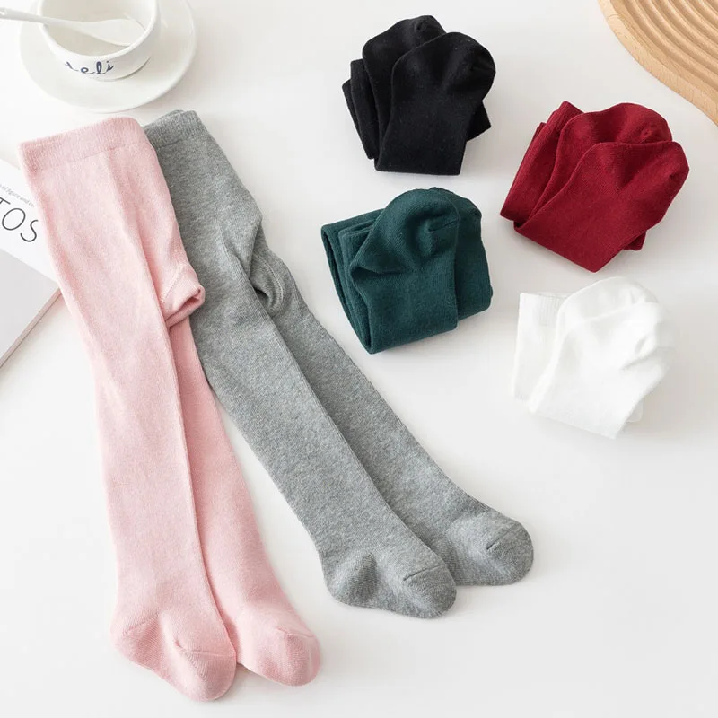 1 Pcs Girls Pantyhose Kids Knitted Leggings Stretchy Baby Toddler Long Socks For Spring Autumn thumbnail 2