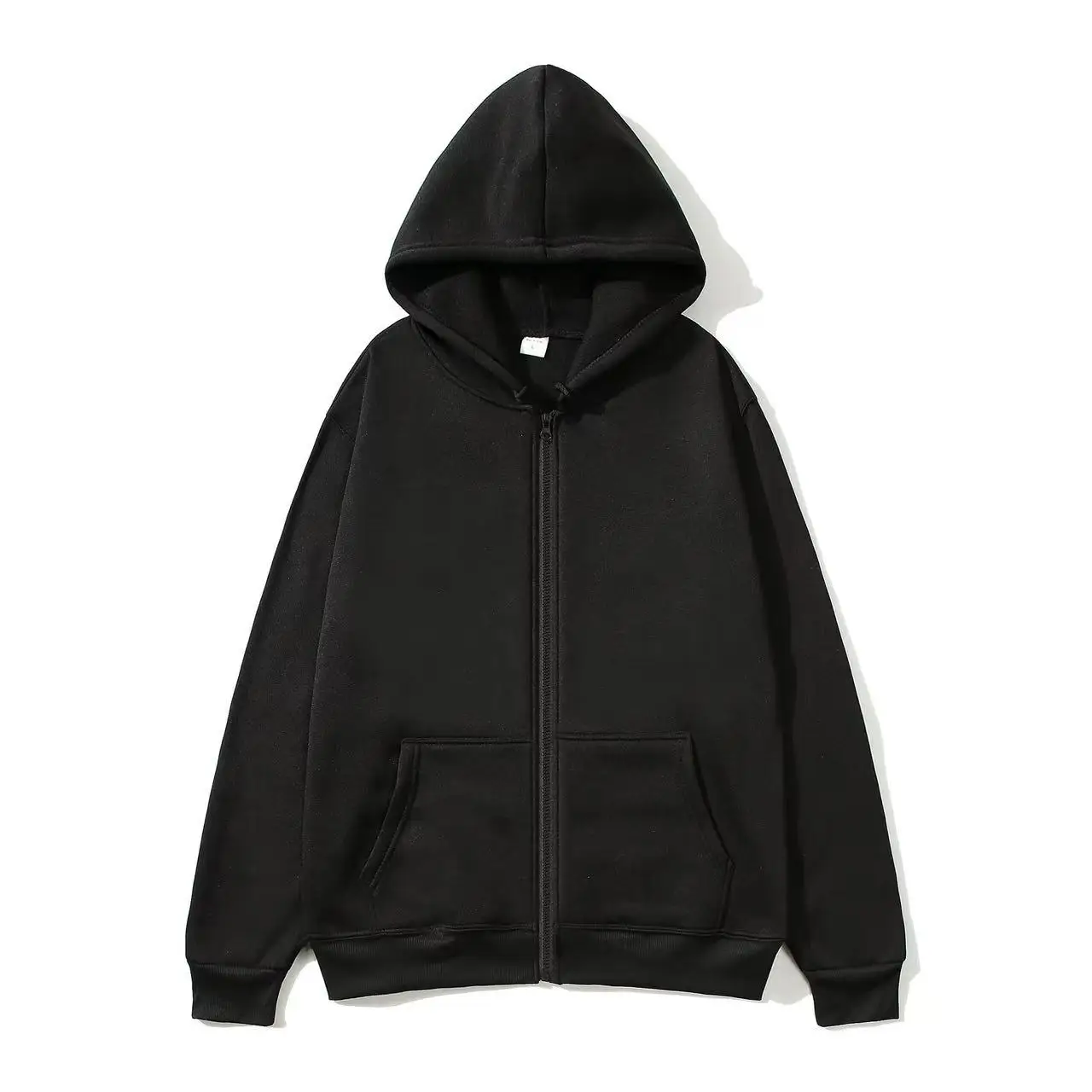 2025 unisex zipper sweatshirt cardigan hooded sweatshirt solid color sportswear top for autumn and winter thumbnail 5