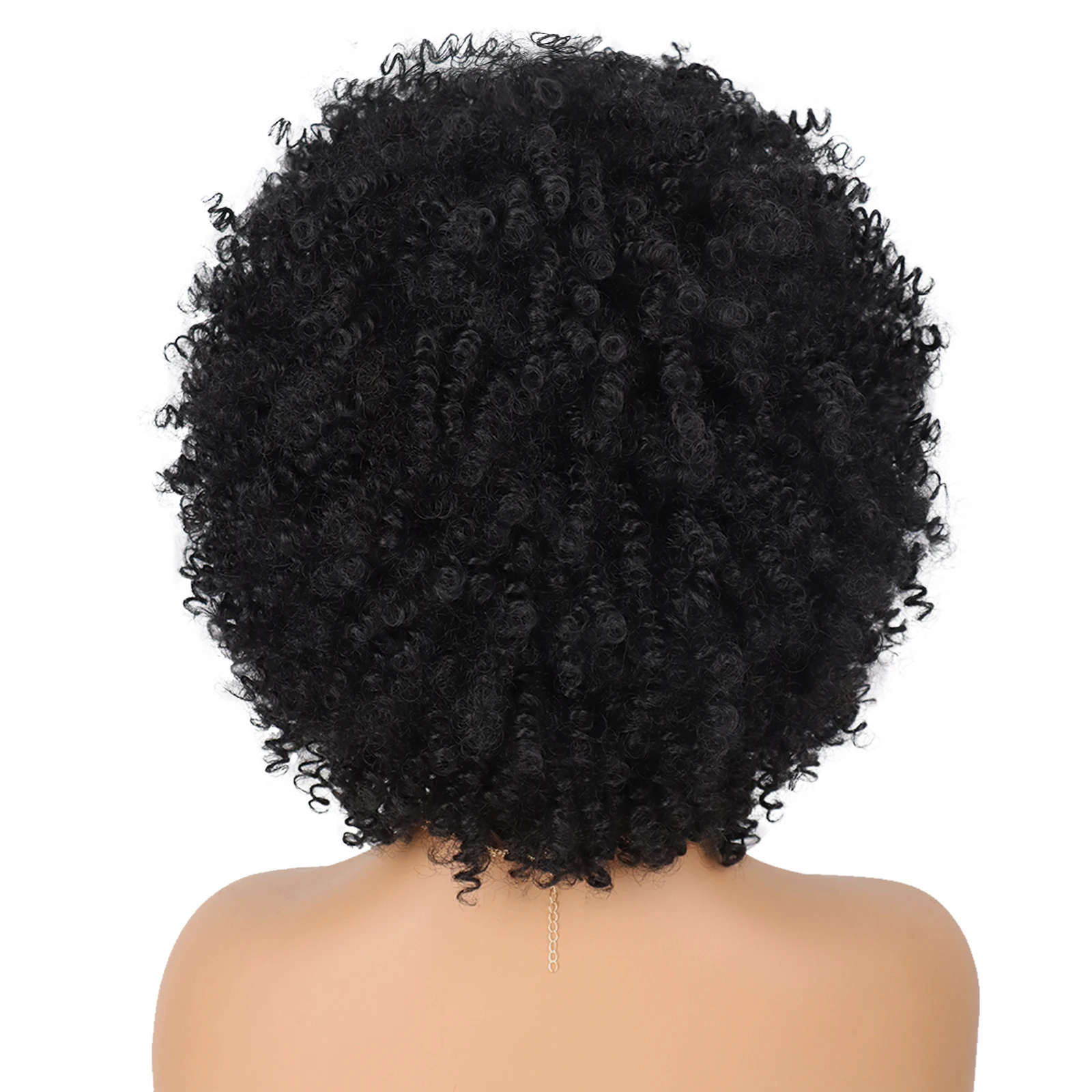 Synthetic Afro Short Kinky Curly Wigs with Bangs 12 Inches for Black Women Natural Glueless Heat Resistant For Daily Party thumbnail 2