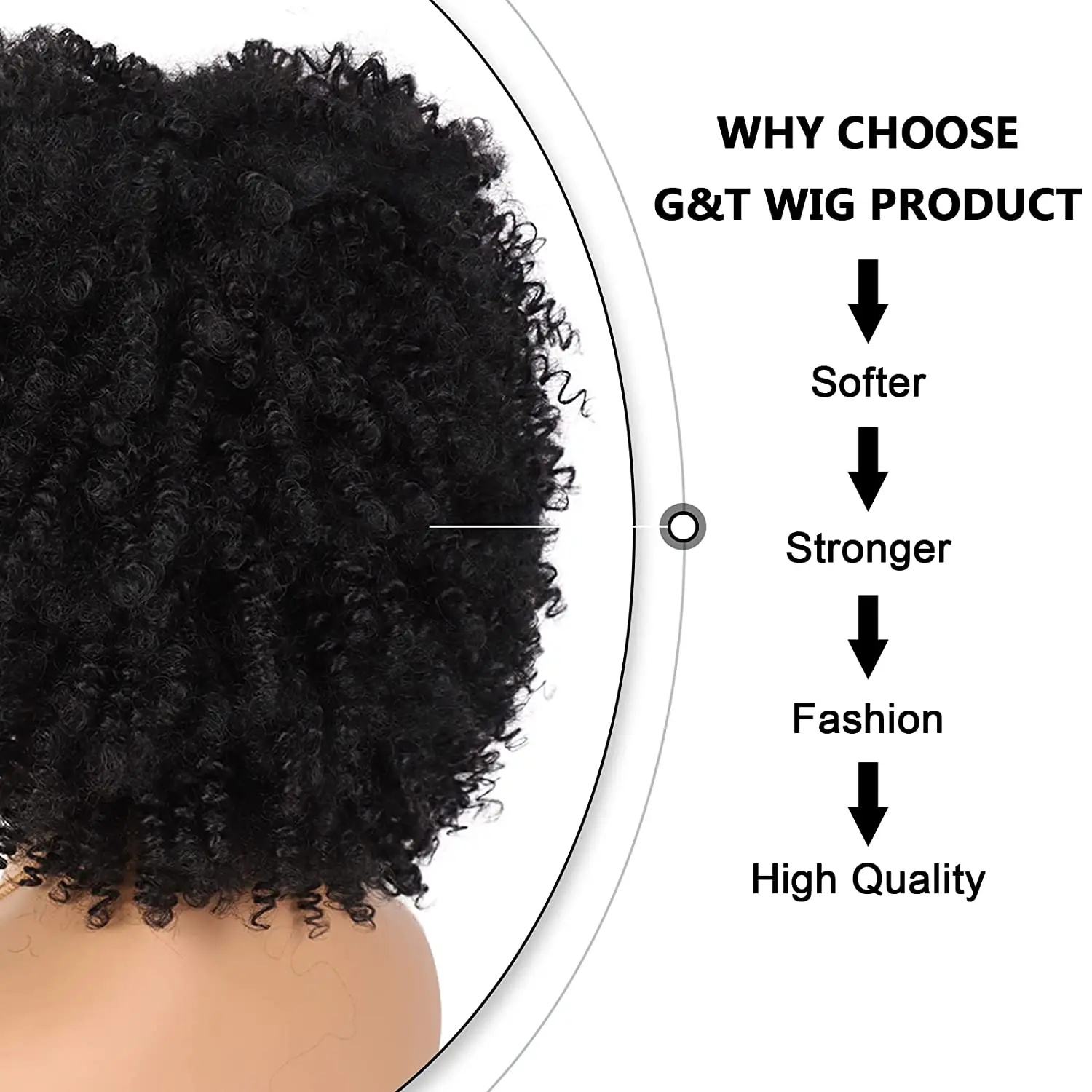 Synthetic Afro Short Kinky Curly Wigs with Bangs 12 Inches for Black Women Natural Glueless Heat Resistant For Daily Party thumbnail 4