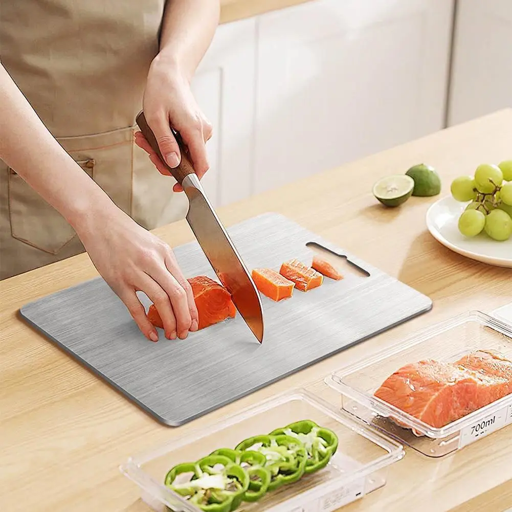 Titanium Cutting Boards for Kitchen Double-Sided Chopping Board Food Grade Cutting Mat Serving Tray Fruit Meat Chopping Board thumbnail 5