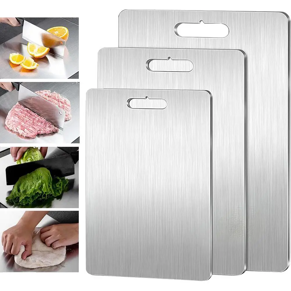 Titanium Cutting Boards for Kitchen Double-Sided Chopping Board Food Grade Cutting Mat Serving Tray Fruit Meat Chopping Board thumbnail 2