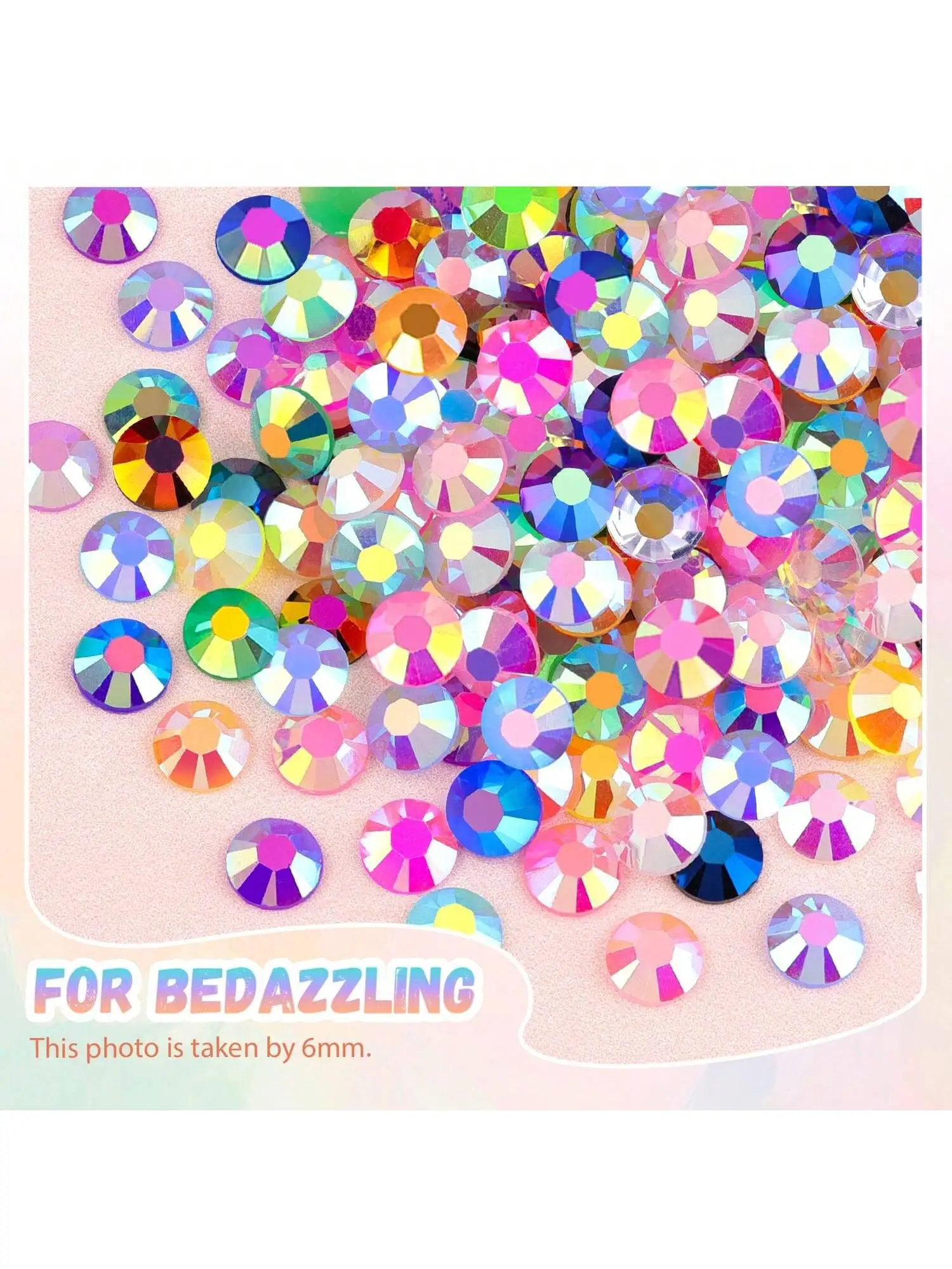 28 grid 3/4/5mm mixed color Jelly/resin drill rhinestone set DIY clothing nail drill phone drill glasses drill hat drill, etc thumbnail 6