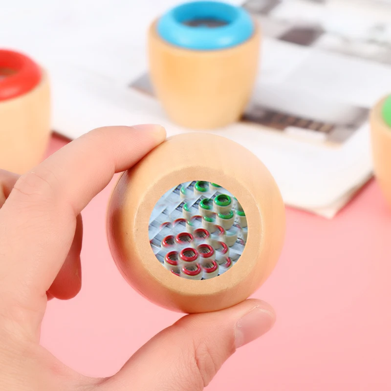 Children's Wooden Kaleidoscope Puzzle Early Education Bee Eye Prism Toy Scientific Observation Physics Experiment thumbnail 2