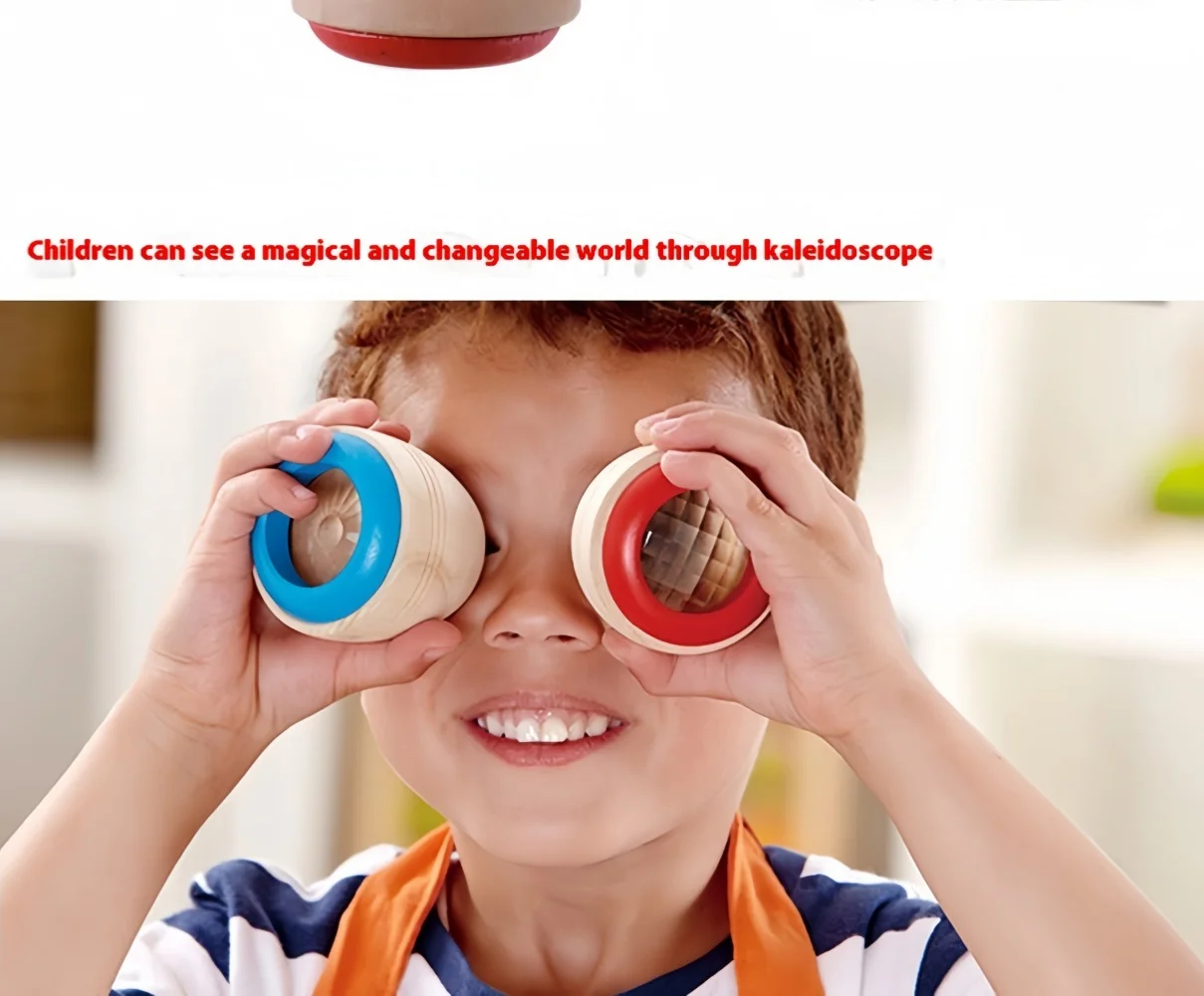 Children's Wooden Kaleidoscope Puzzle Early Education Bee Eye Prism Toy Scientific Observation Physics Experiment thumbnail 3