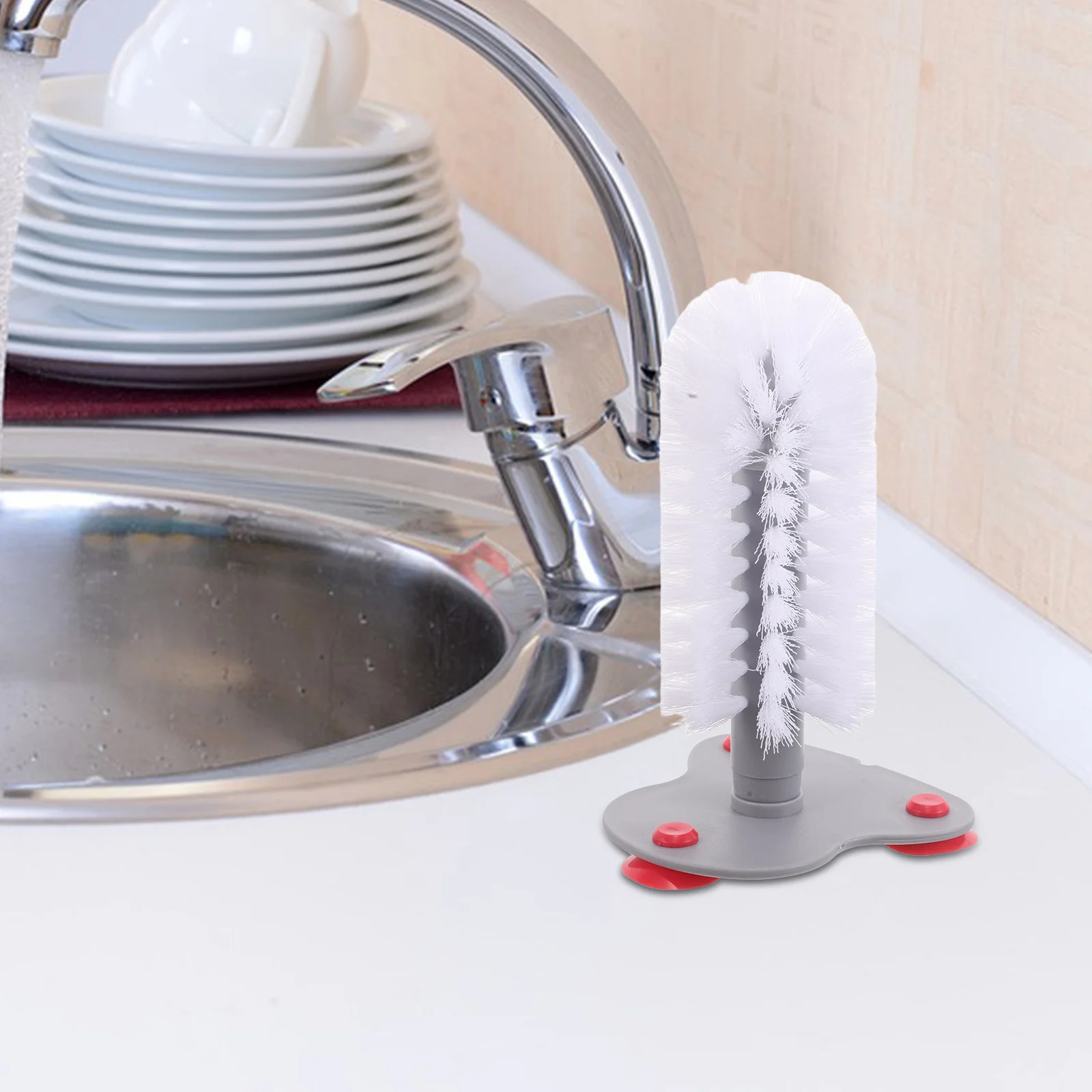 1pcs Turtle Back Brush Strong Suction Cup Moderate Hardness Bristles Reusable Aquarium Turtle Tank Accessories Scrub Brush Pet thumbnail 3