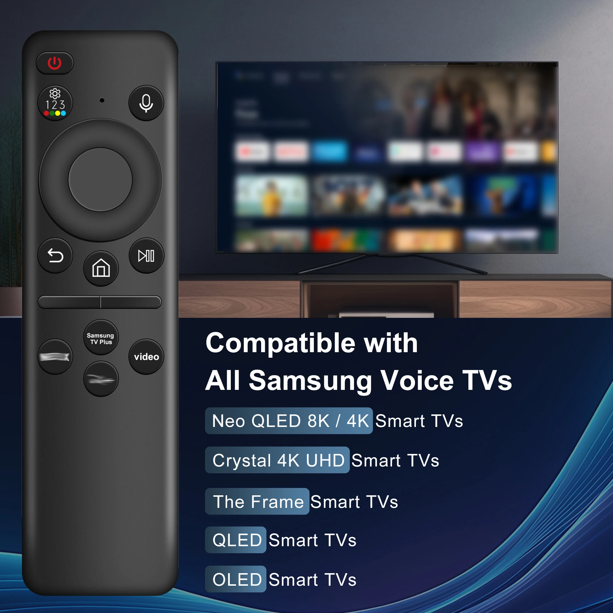 Voice Remote Control for Samsung Smart TV NEO QLED Replacement Solar Remote Control for Samsung TV Rechargable Remote Control thumbnail 4