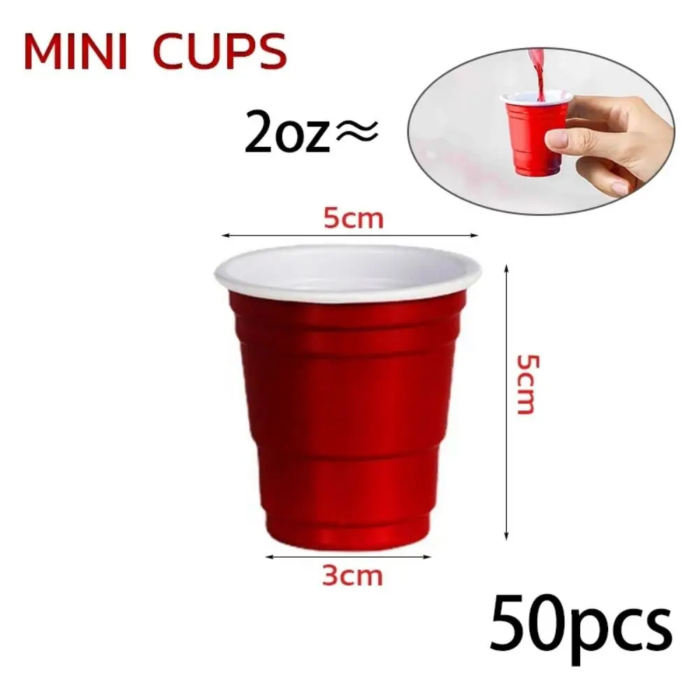50PCS High Quality Red Disposable Cup Plastic 59ml/2oz Mini Wine Cup Disposable Tableware Home Dinning Bar thumbnail 6