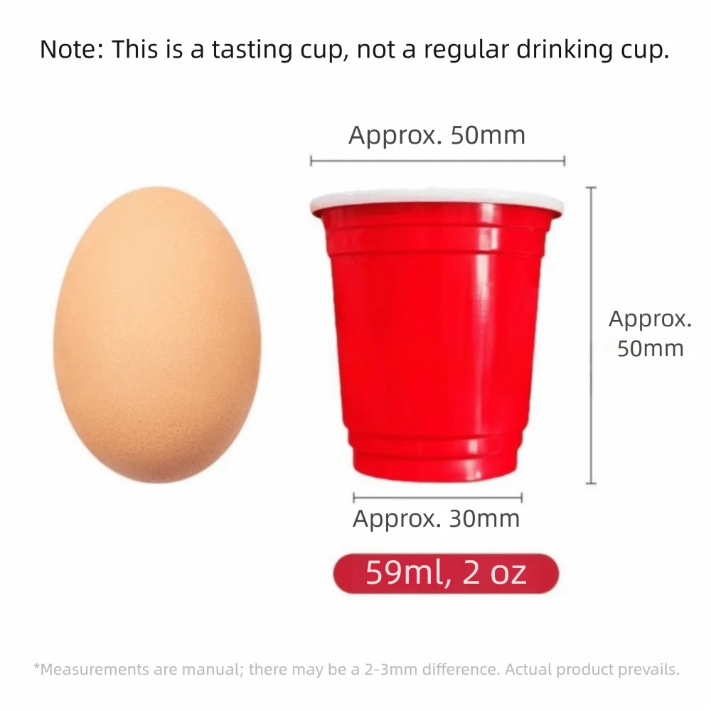 50PCS High Quality Red Disposable Cup Plastic 59ml/2oz Mini Wine Cup Disposable Tableware Home Dinning Bar thumbnail 2