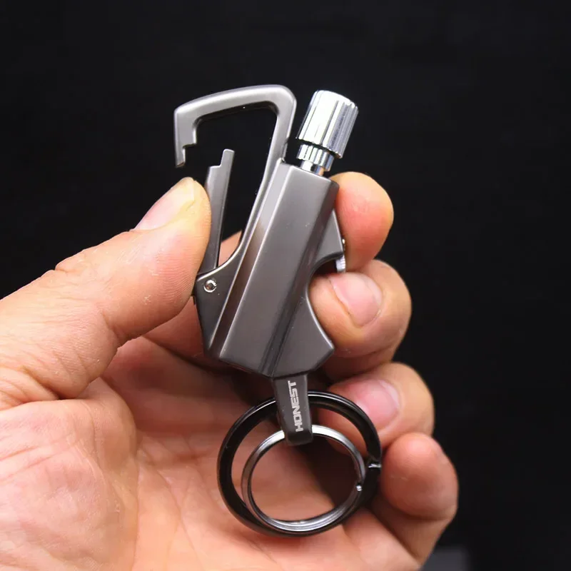 Multifunctional Keychain Kerosine Lighter Beer Bottle Opener Outdoor Portable Igniter Smoking Accessories Gadgets For Men