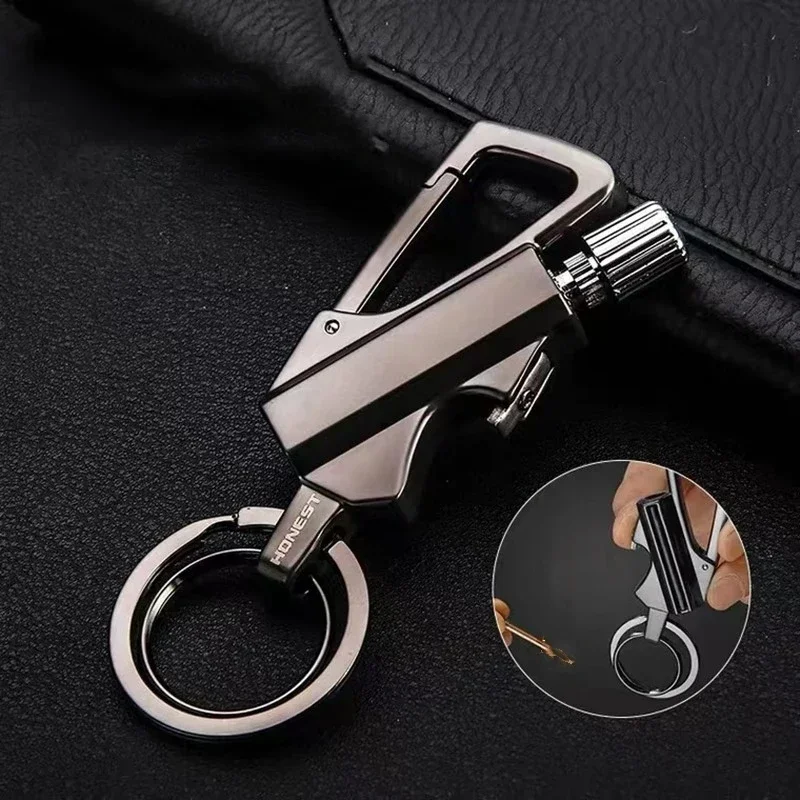 Multifunctional Keychain Kerosine Lighter Beer Bottle Opener Outdoor Portable Igniter Smoking Accessories Gadgets For Men thumbnail 3