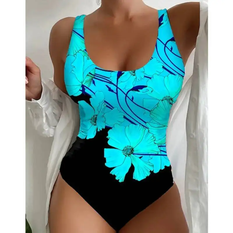 Summer 2026 Large Size Swimwear Female Plus Size One-Piece Swimsuits Closed For Beach Pool Bather Swimming Body Bathing Suit