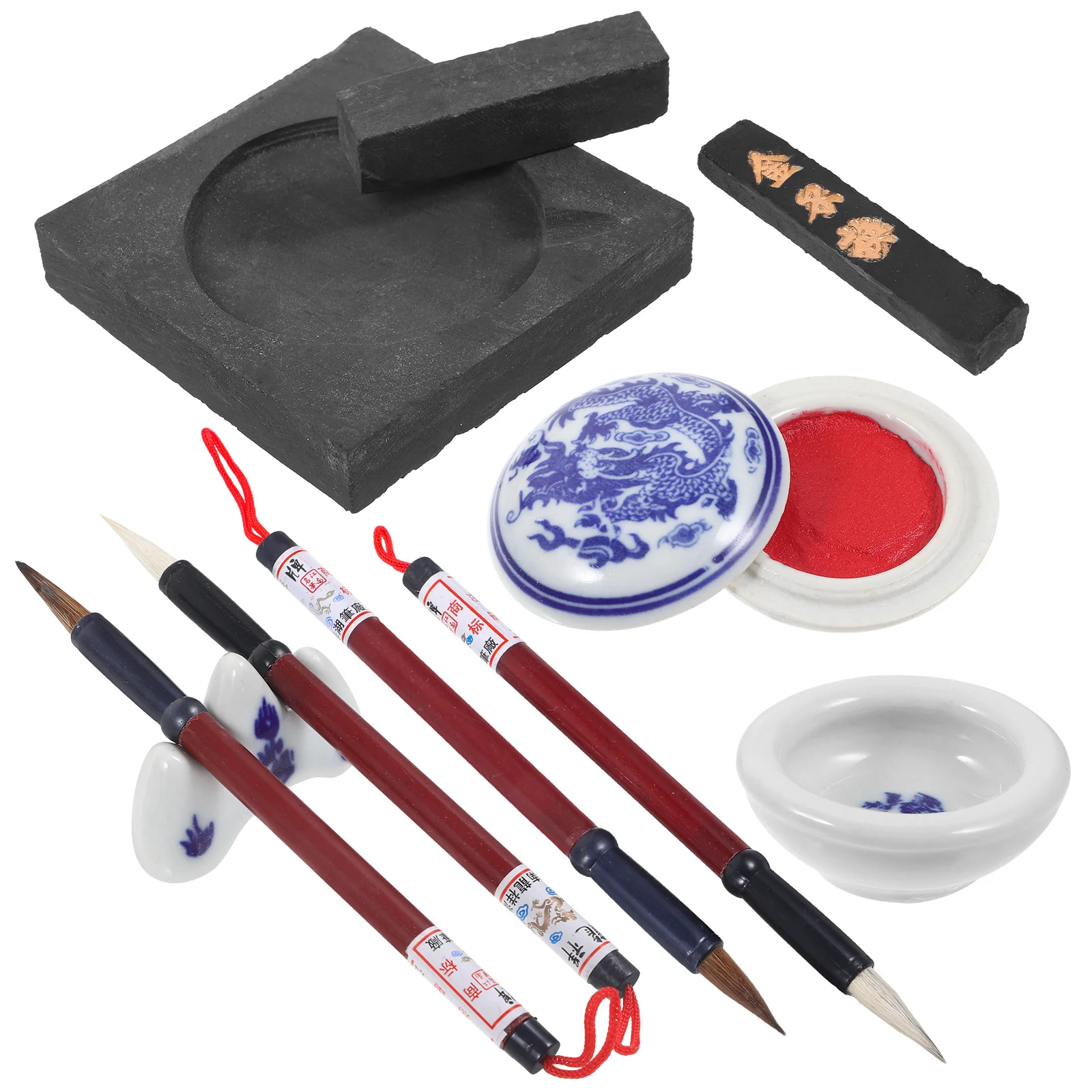 1Set Chinese Calligraphy Brush Ink Set Easy Use Vintage Style for Beginners Kanji Painting Writing Gift Kit Chinese Painting Set thumbnail 5