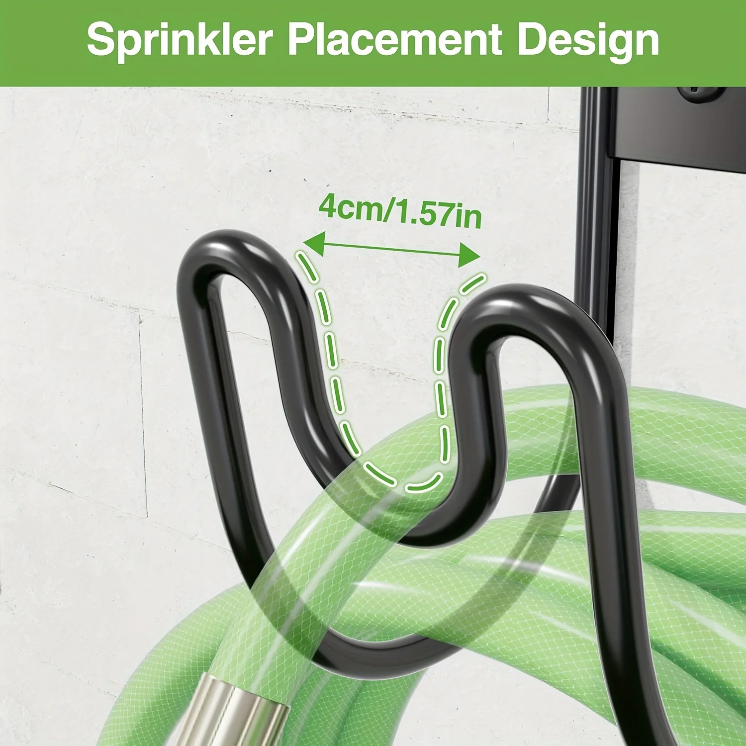 Heavy-Duty Garden Hose Rack -Wall-Mounted Water Pipe Organizer with Hook,Sturdy Metal Structure Suitable for Garage,Basement Use thumbnail 6