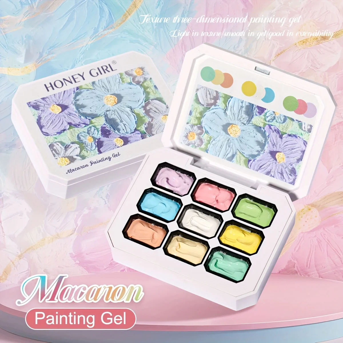 1pc 9-color Macaron oil paint nail polish 3-in-1 high saturation solid patting gel  durable gradual change nail gel uv&led thumbnail 2