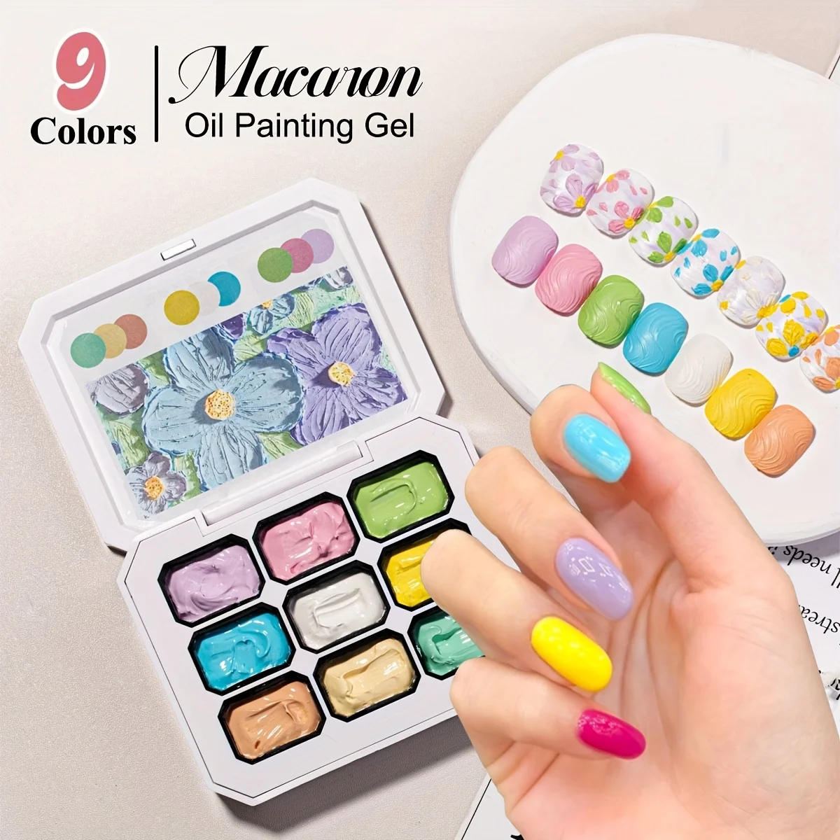 1pc 9-color Macaron oil paint nail polish 3-in-1 high saturation solid patting gel  durable gradual change nail gel uv&led