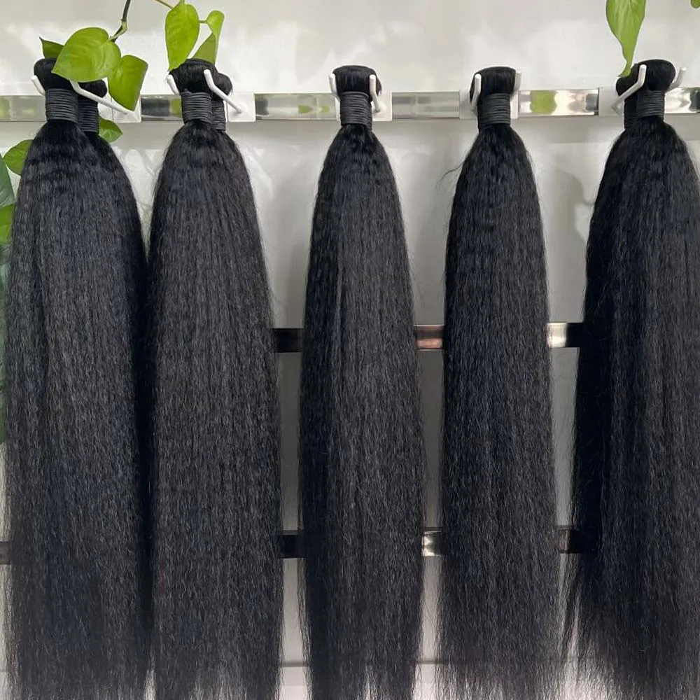 Clearance Sale Kinky Straight Bundles With HD Transparent Lace Closure Frontal And Bundles Remy Raw Virgin Human Hair Extension thumbnail 5