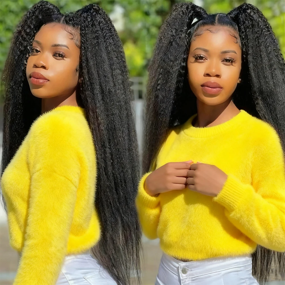 Clearance Sale Kinky Straight Bundles With HD Transparent Lace Closure Frontal And Bundles Remy Raw Virgin Human Hair Extension thumbnail 6