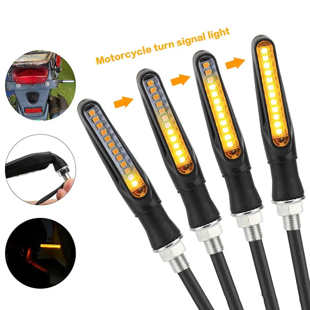 2/4PCS Motorcycle LED Turn Signal Lights Ultra-Bright Amber Indicators Enhanced Visibility Safety Motorbike Lighting Accessories thumbnail 3