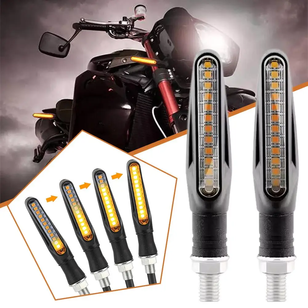 2/4PCS Motorcycle LED Turn Signal Lights Ultra-Bright Amber Indicators Enhanced Visibility Safety Motorbike Lighting Accessories thumbnail 4