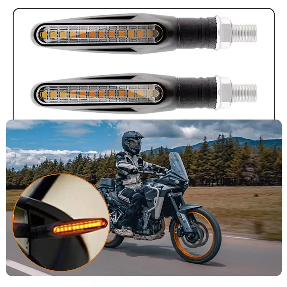2/4PCS Motorcycle LED Turn Signal Lights Ultra-Bright Amber Indicators Enhanced Visibility Safety Motorbike Lighting Accessories thumbnail 6