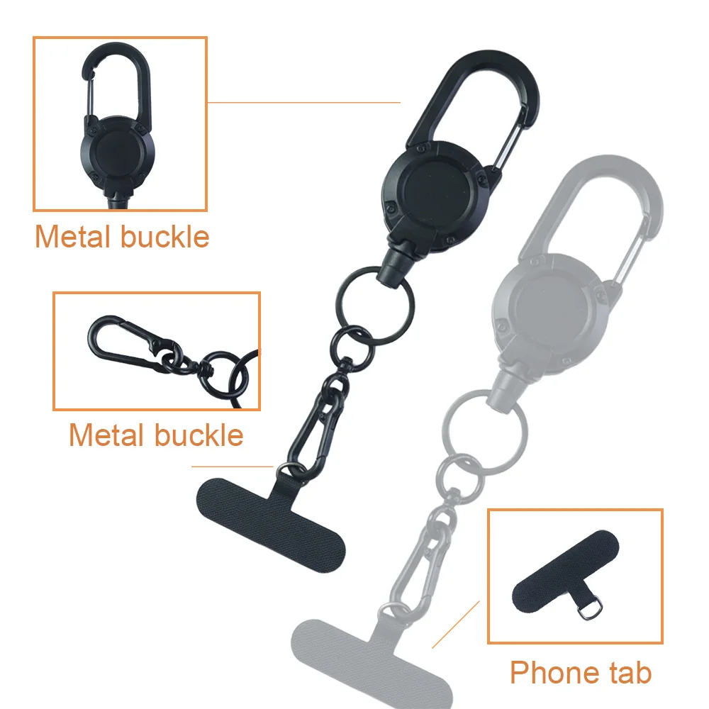 Retractable Phone Lanyard Heavy Duty Multitool Carabiner Badge Holder Phone Buckle thumbnail 6