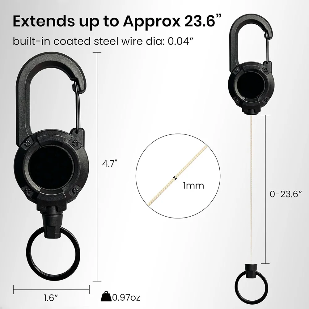 Retractable Phone Lanyard Heavy Duty Multitool Carabiner Badge Holder Phone Buckle thumbnail 4