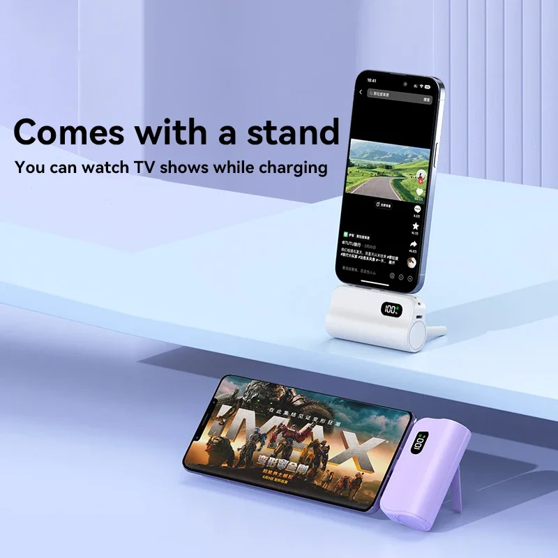 500000mAh Mini Power Bank 2 in 1 Portable Super Fast Charging Digital Display External Battery for iPhone Huawei Samsung thumbnail 4