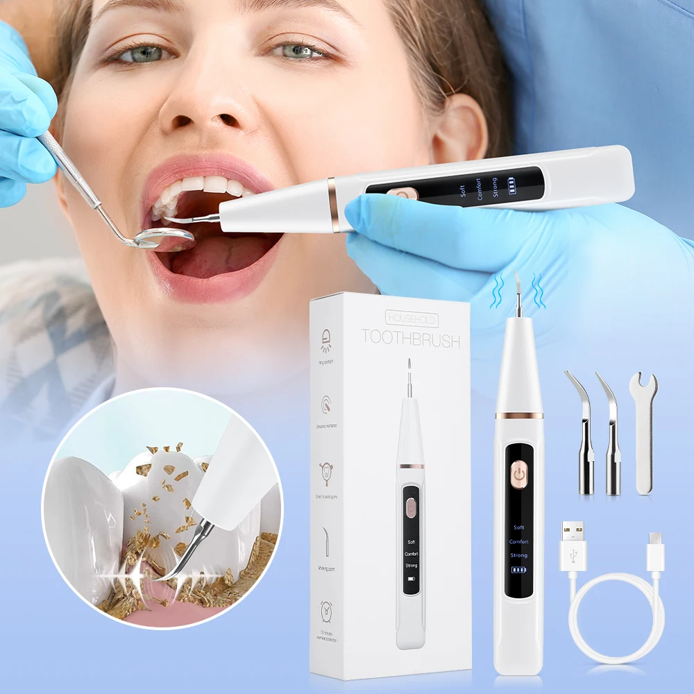 Ultrasonic Teeth Cleaner Remove Dental Scaler Oral Whitening Plaque Scaler Tartar Eliminator Tooth Cleaning Tool Set Oral Care