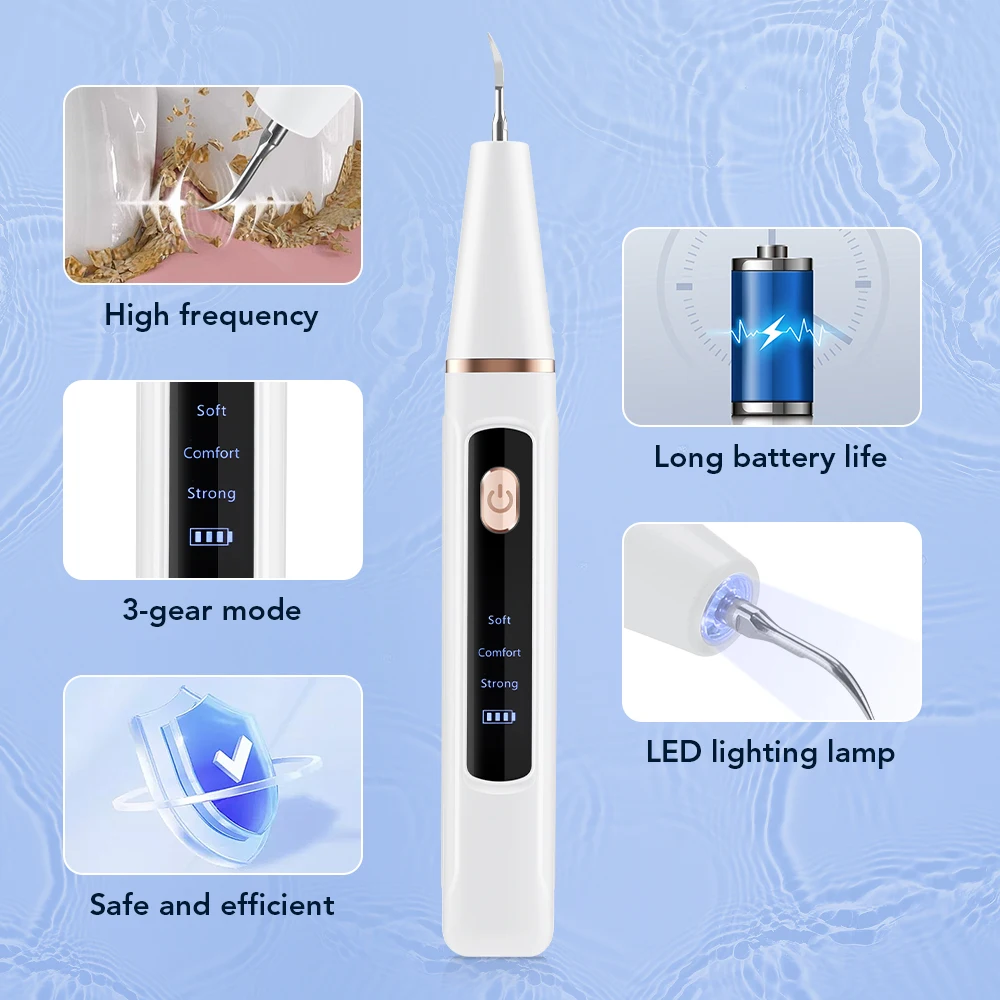 Ultrasonic Teeth Cleaner Remove Dental Scaler Oral Whitening Plaque Scaler Tartar Eliminator Tooth Cleaning Tool Set Oral Care thumbnail 5