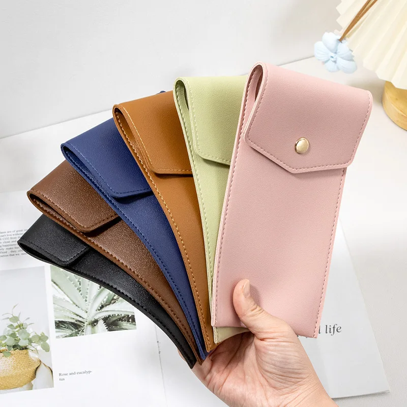 Pencil Cases Pencil Bags Portable PU Leather Pen Storage Bag for School Office thumbnail 3