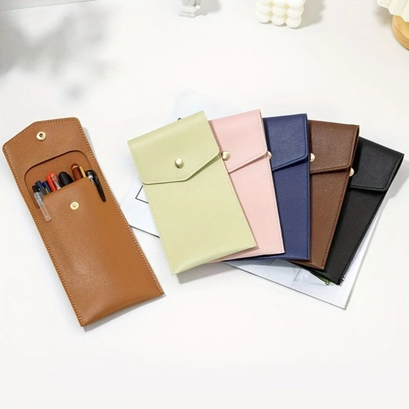 Pencil Cases Pencil Bags Portable PU Leather Pen Storage Bag for School Office thumbnail 2
