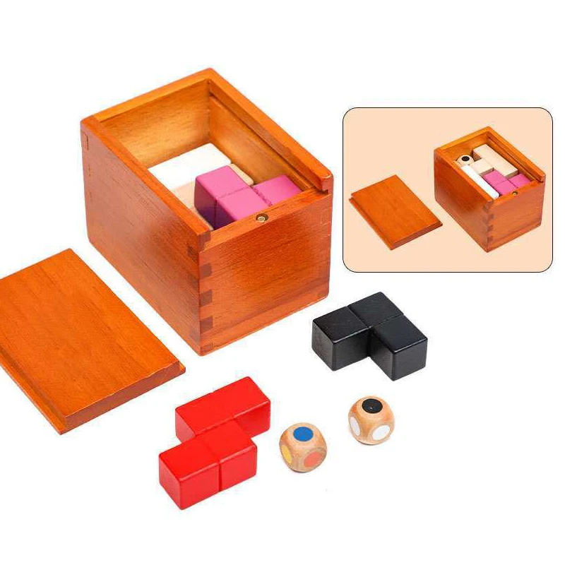 Wooden Magic Box Difficult Brain Teaser Geometric Puzzles for Adults Kids IQ Challenge Logical Thinking Games Educational Toys thumbnail 3