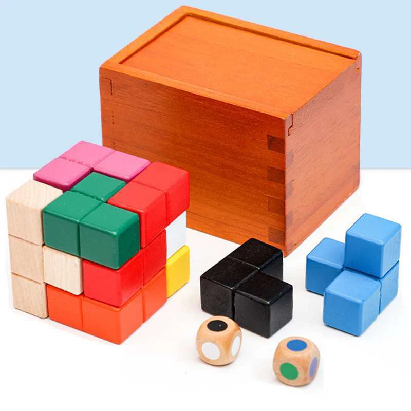 Wooden Magic Box Difficult Brain Teaser Geometric Puzzles for Adults Kids IQ Challenge Logical Thinking Games Educational Toys thumbnail 4