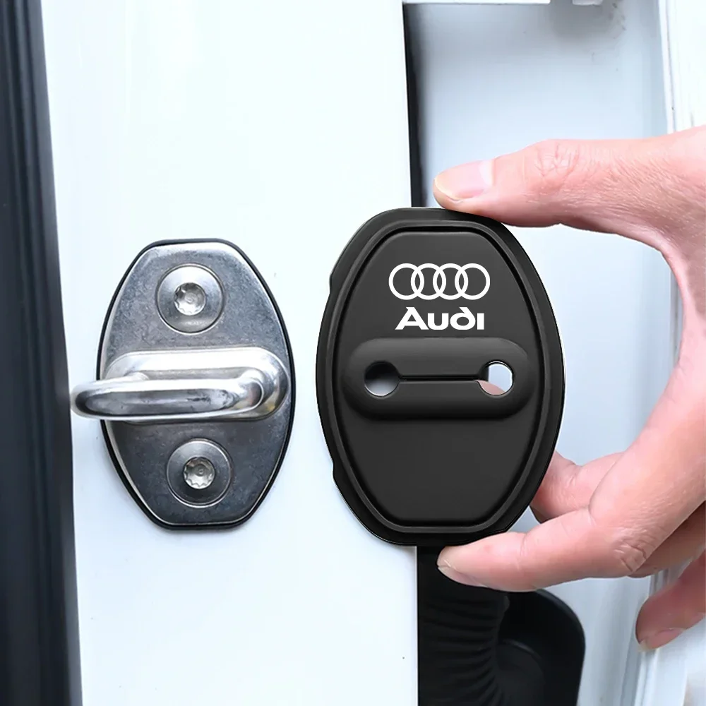Car Silicone Door Lock Protective Cover Anti-Collision Shock Absorbing Pad For Audi SLine A3 A4 A5 A6 A7 Q2 Q3 Q5 Q7 Sticker thumbnail 5