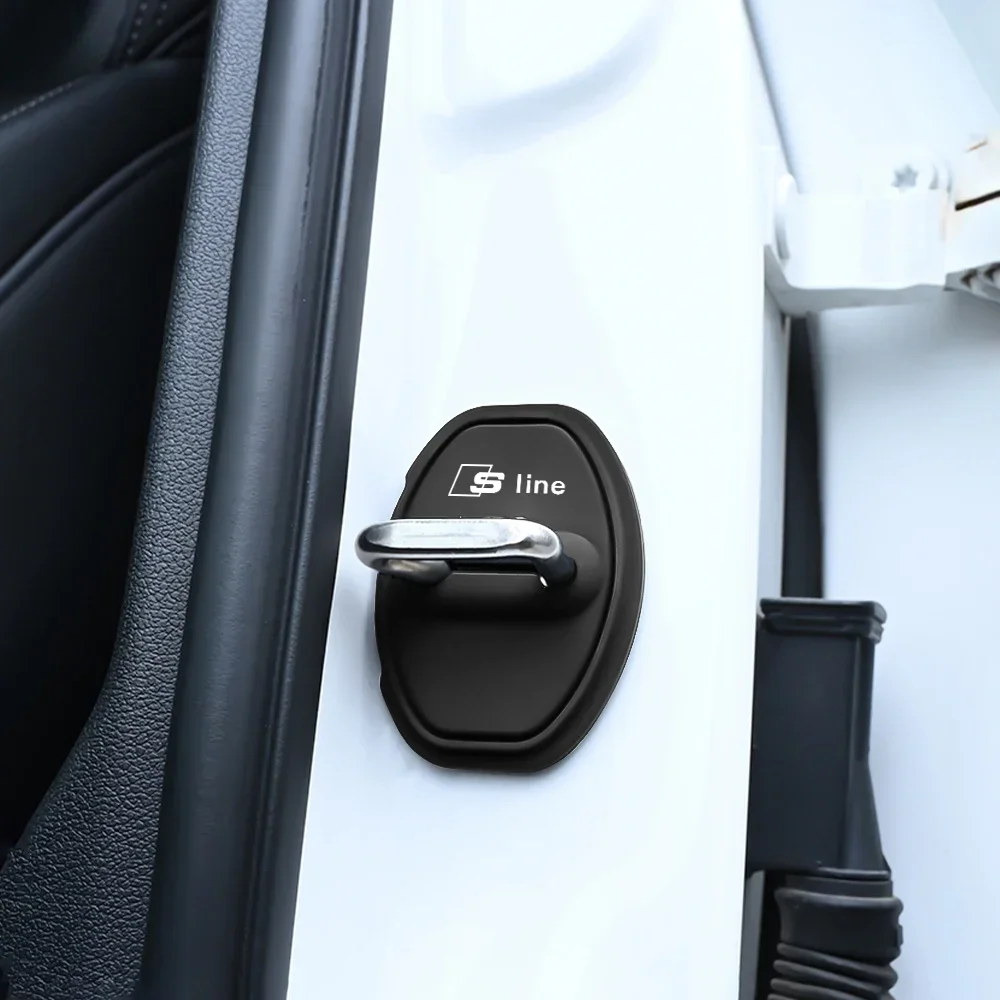 Car Silicone Door Lock Protective Cover Anti-Collision Shock Absorbing Pad For Audi SLine A3 A4 A5 A6 A7 Q2 Q3 Q5 Q7 Sticker thumbnail 6