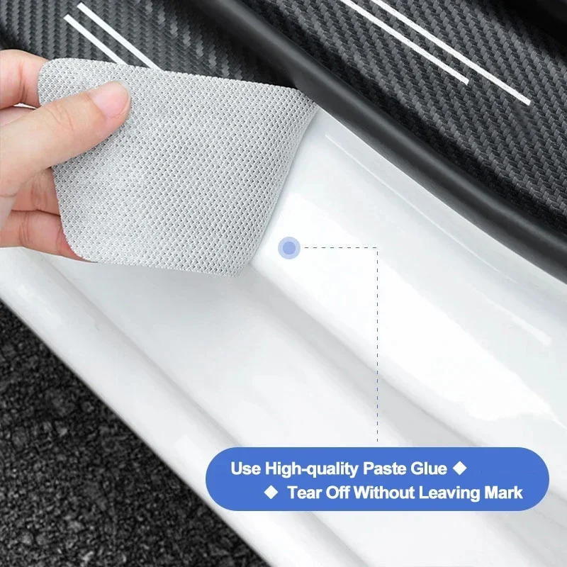 High-quality Carbon Fiber Car Door Sill Protector Sticker For Audi Q5 Q3 Q2 Q7 A3 B5 B6 B7 B8 B9 8P 8V 8L A5 A4 C6 C5 A1 A6 A7 thumbnail 6
