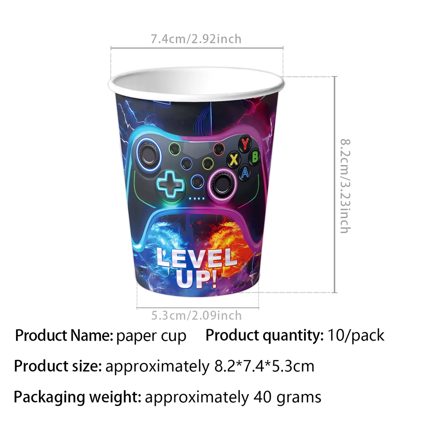 New Gamepad Boy Birthday Party Decoration Disposable Tableware Paper Cup Plate Napkin Banner For Baby Shower Decor Supplies Gift thumbnail 2