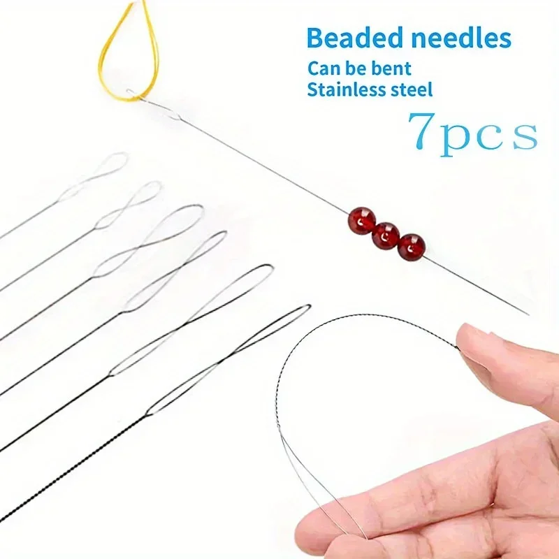 7pcs Stainless Steel Bead Needles Magical Fine Bead DIY Jewelry Making Tools  Handicrafts Bead Accessories Sturdy Durable Flexib