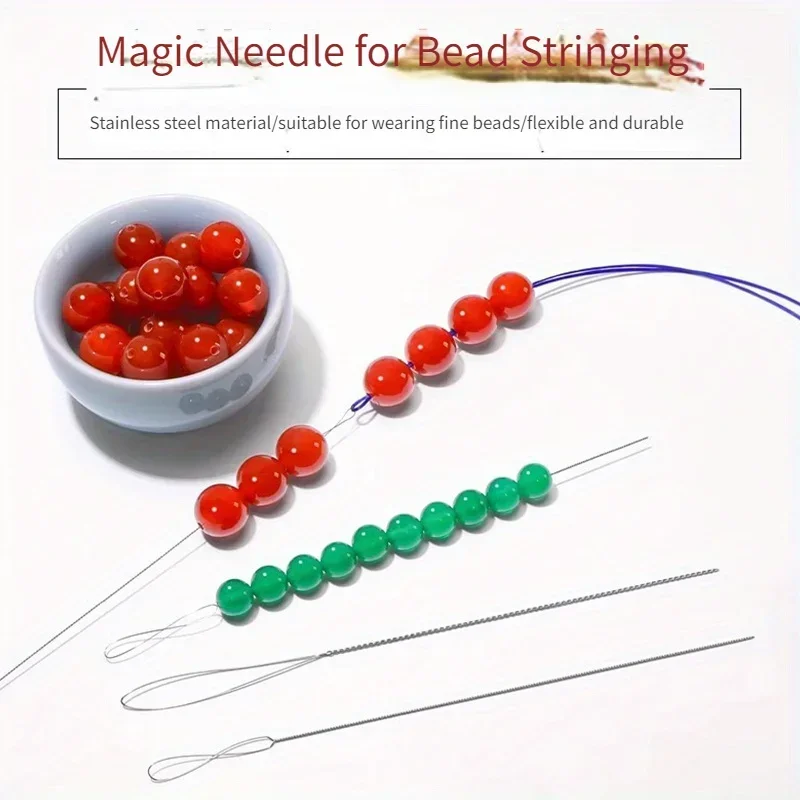 7pcs Stainless Steel Bead Needles Magical Fine Bead DIY Jewelry Making Tools  Handicrafts Bead Accessories Sturdy Durable Flexib thumbnail 2
