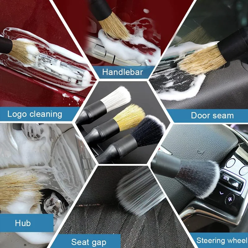 Car Wash Cleaning Detailing Brushes Automotive Interior Dust Brush Dashboard Air Outlet Cleaning Brush Auto Wheel Brush thumbnail 3