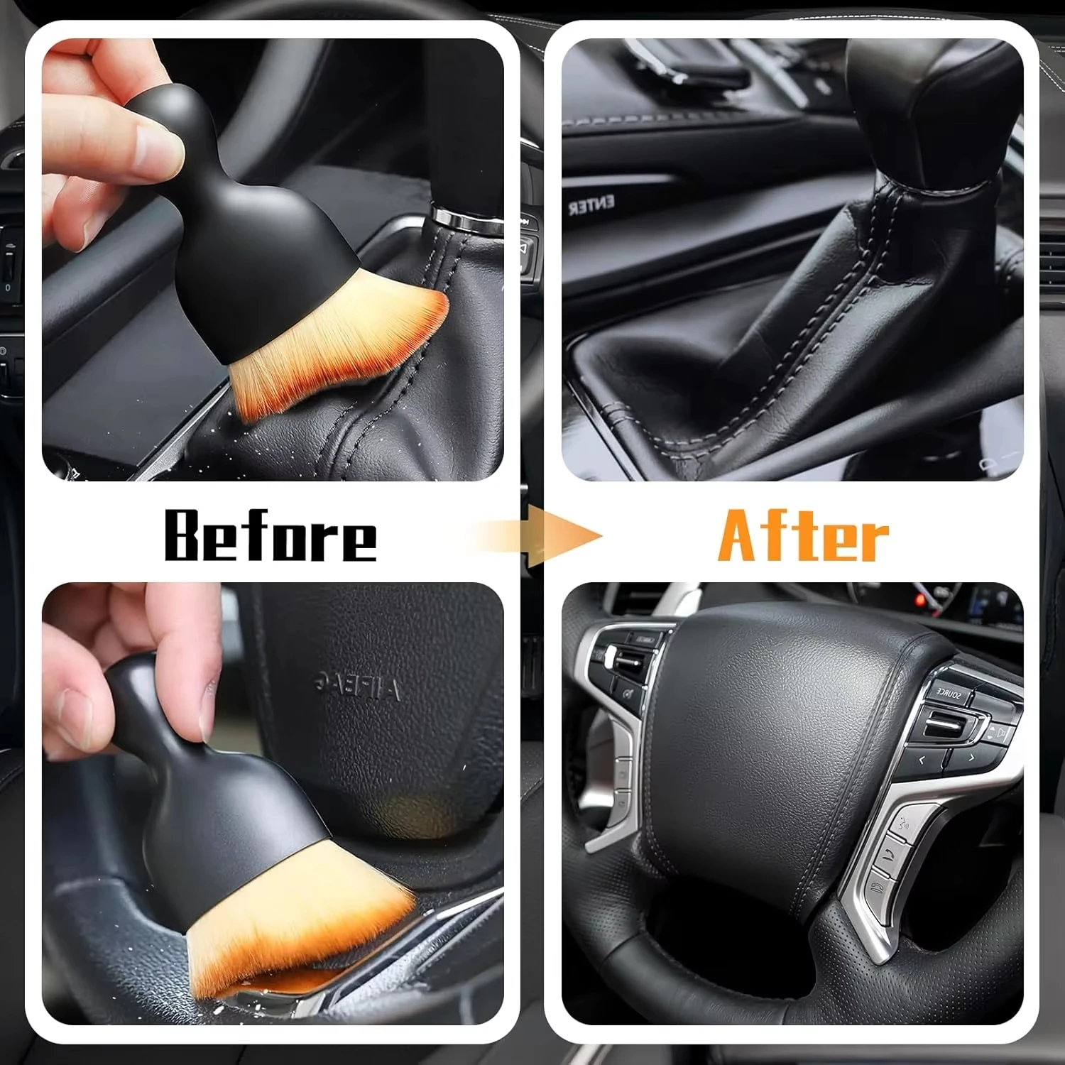 Car Wash Cleaning Detailing Brushes Automotive Interior Dust Brush Dashboard Air Outlet Cleaning Brush Auto Wheel Brush thumbnail 6