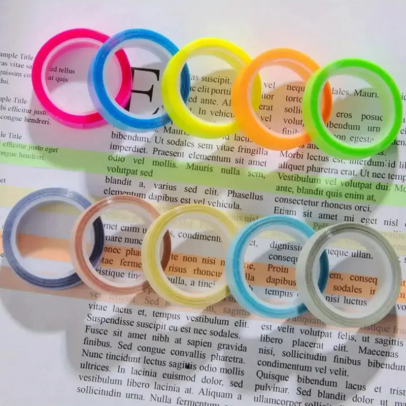 JCD 5 Rolls Multicolor Writable Sticky Note, Removable Highlighter Marking Tape , See Through Index Label thumbnail 3
