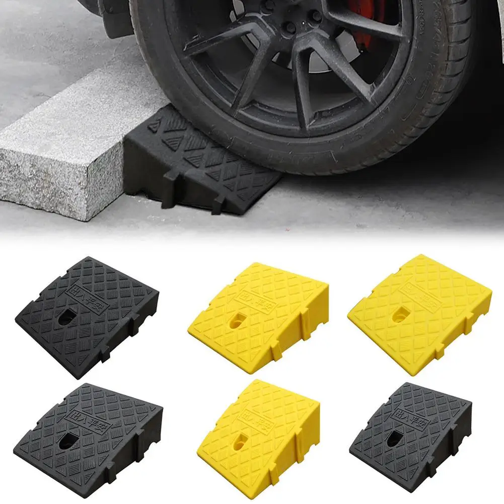 Heavy Duty Driveway Ramps7/13cm Height Portable Anti-Slip Car Wheel Chock Set Threshold Ramp for Truck Trailer Motorcycle Garage thumbnail 2